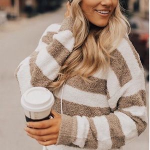 SALE 💥MOCHA ULTRA SOFT STRIPED HOODIES